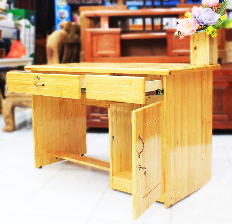 BÀN GIÁM ĐỐC GỖ THÔNG GHÉP 1M NHỎ GỌN